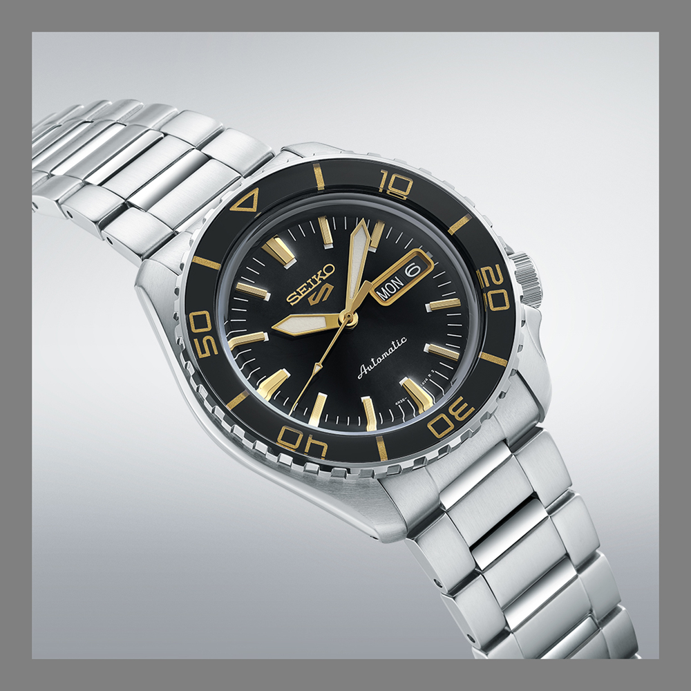 Seiko SNZH Tribute with Black-Gold Bezel and Luminescent Indices SRPK99K