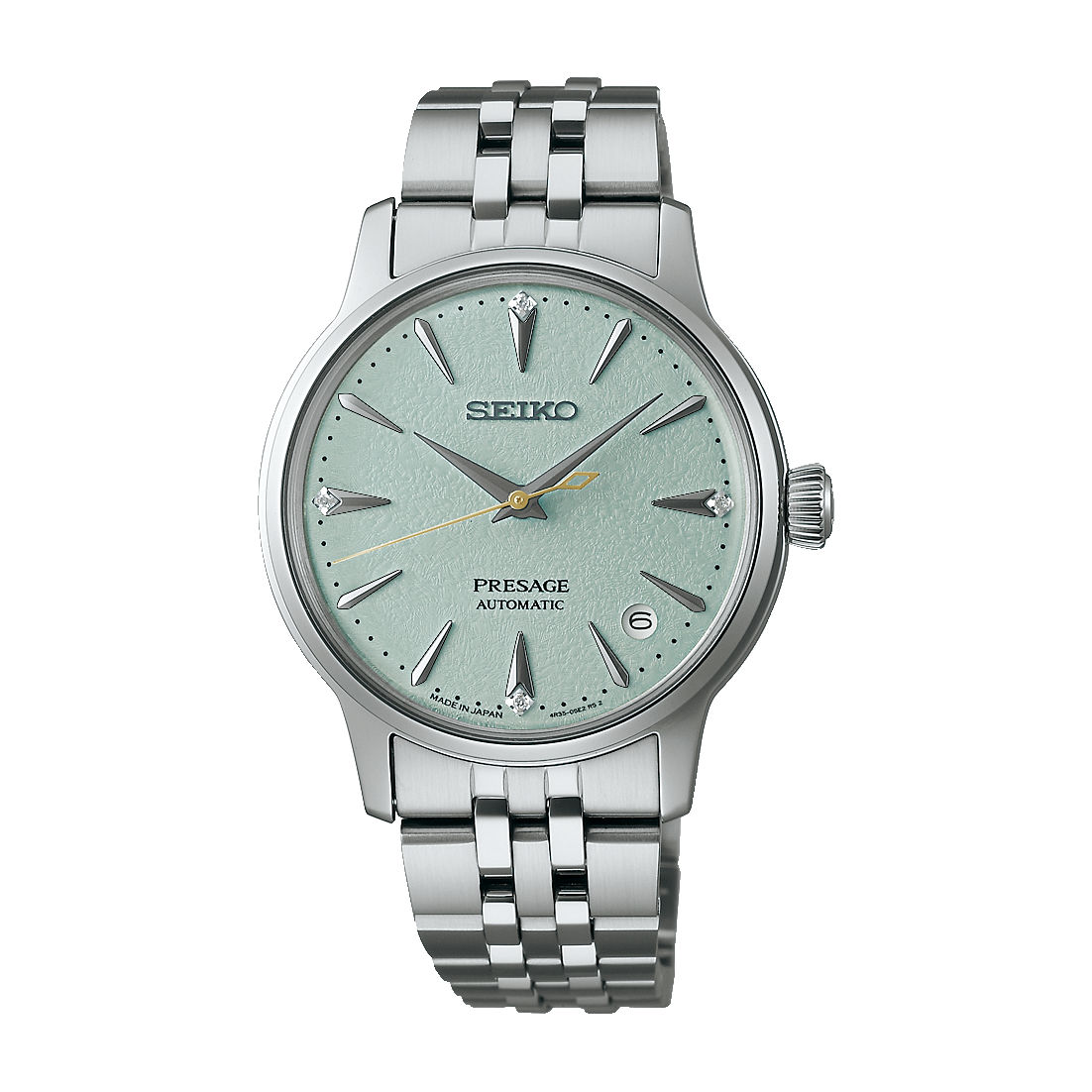 Seiko Presage Daytime 'Frozen Mojito' Automatic Blue Green Dial Watch with Diamonds SRPL63J
