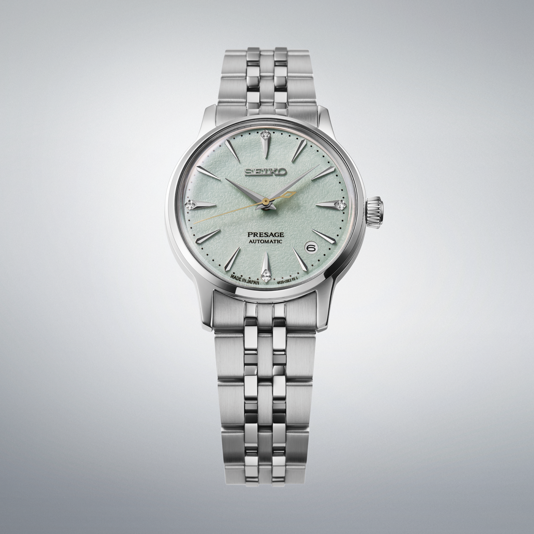 Seiko Presage Daytime 'Frozen Mojito' Automatic Blue Green Dial Watch with Diamonds SRPL63J