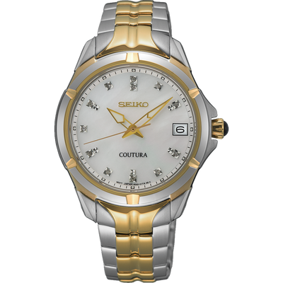 Seiko Coutura Analogue Mother of Pearl Dial Stainless Steel Watch SUR594P