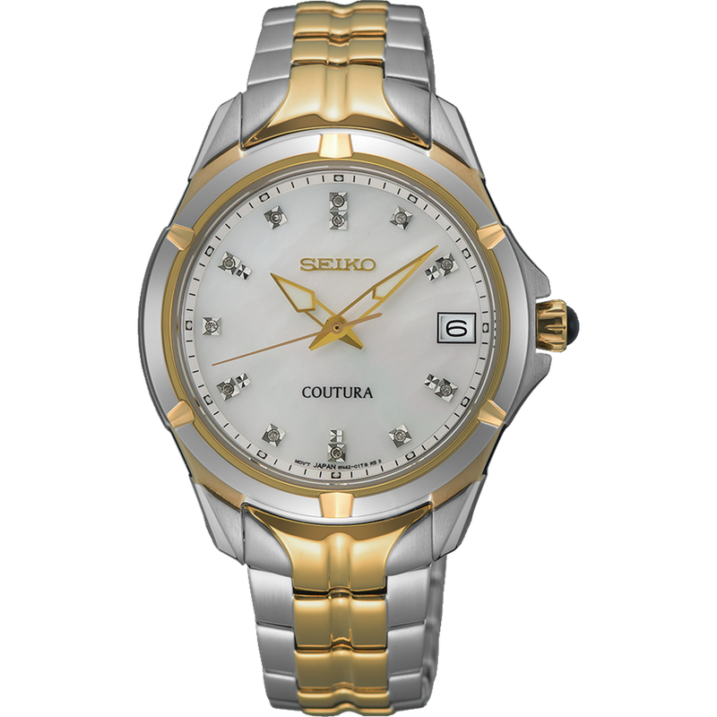 Seiko Coutura Analogue Mother of Pearl Dial Stainless Steel Watch SUR594P