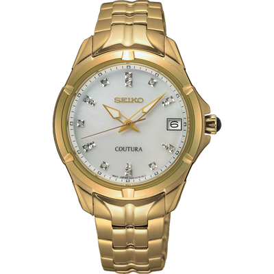 Seiko Coutura Analogue Mother of Pearl Dial Stainless Steel Watch SUR596P