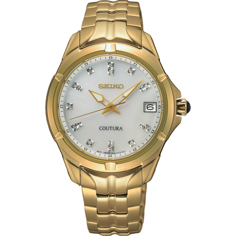 Seiko Coutura Analogue Mother of Pearl Dial Stainless Steel Watch SUR596P