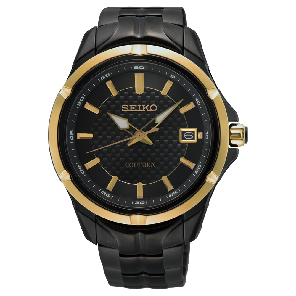 Seiko Coutura Analogue Black Dial Stainless Steel Watch SUR598P