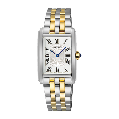 Seiko Two-Tone Square Womens Dress Watch SWR087P