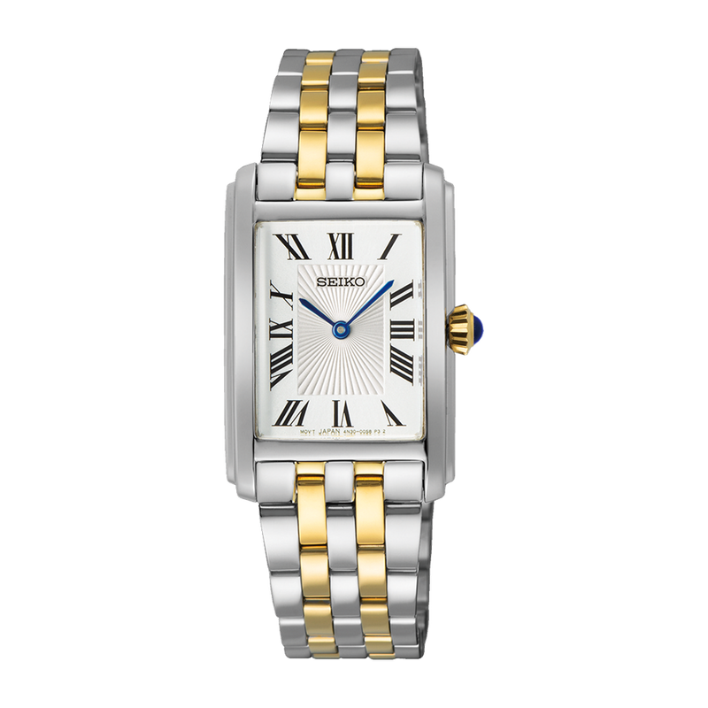 Seiko Two-Tone Square Womens Dress Watch SWR087P