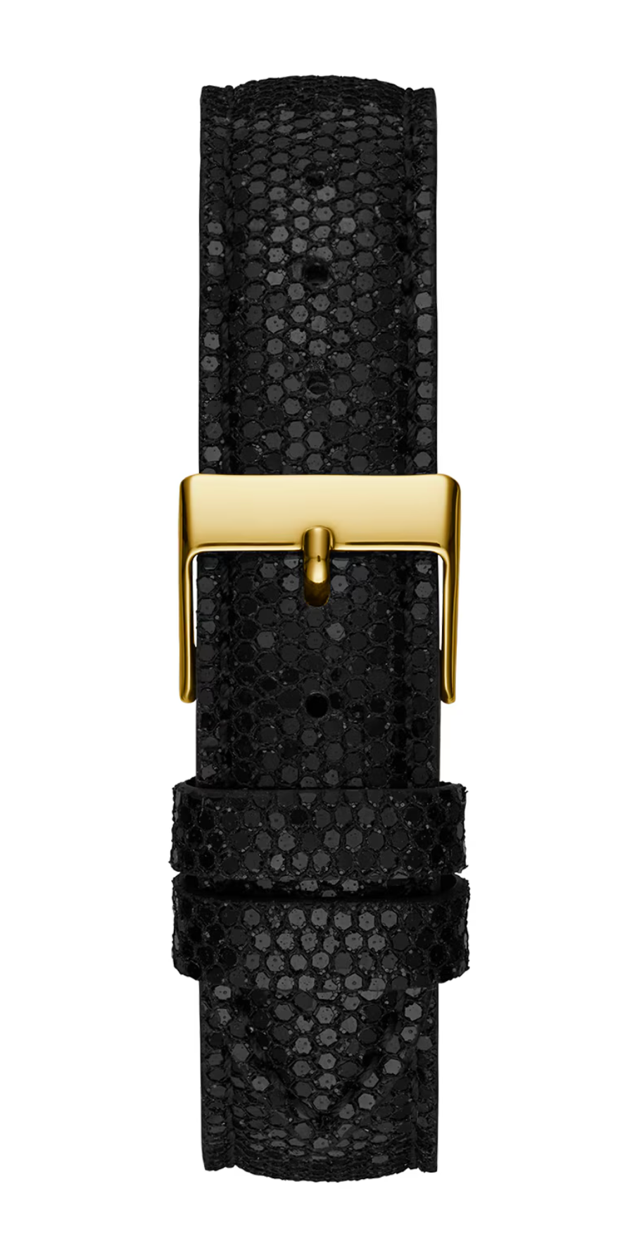 Guess Black Dial and Leather Strap Gold Case Watch U1353L1M