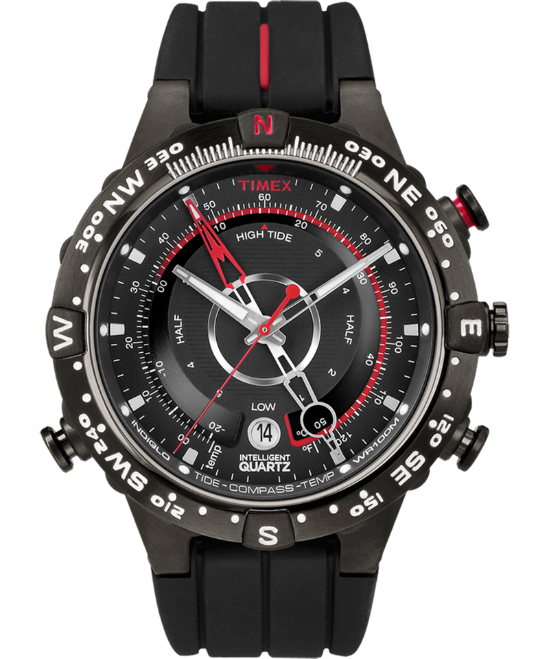 Timex Expedition North Tide Temp Compass Black Rubber Band Watch T2N720