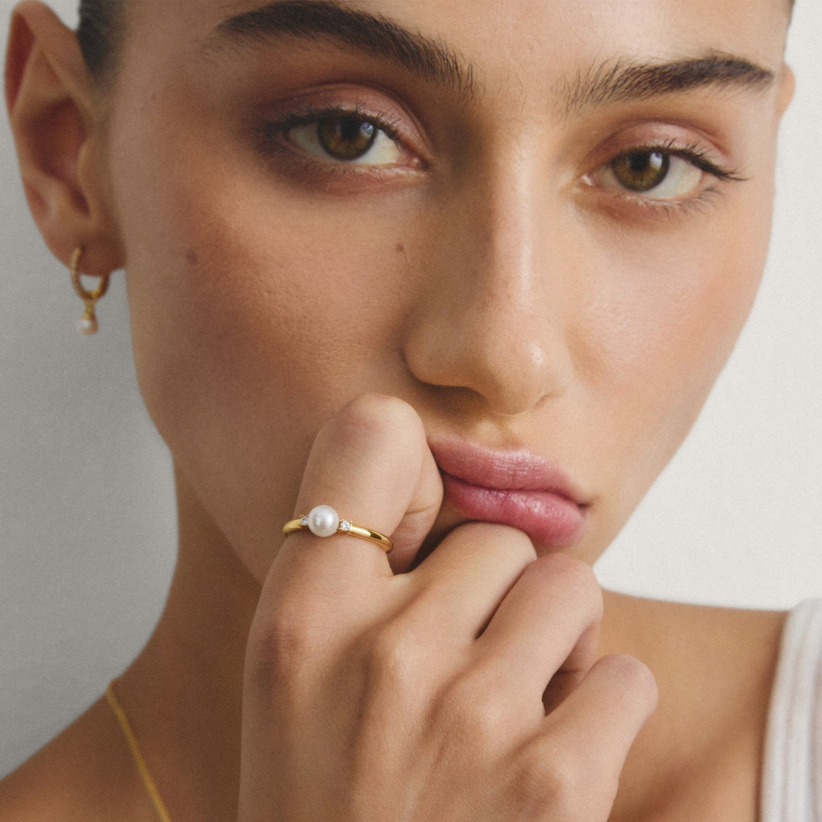 Thomas Sabo Ring pearl with zirconia