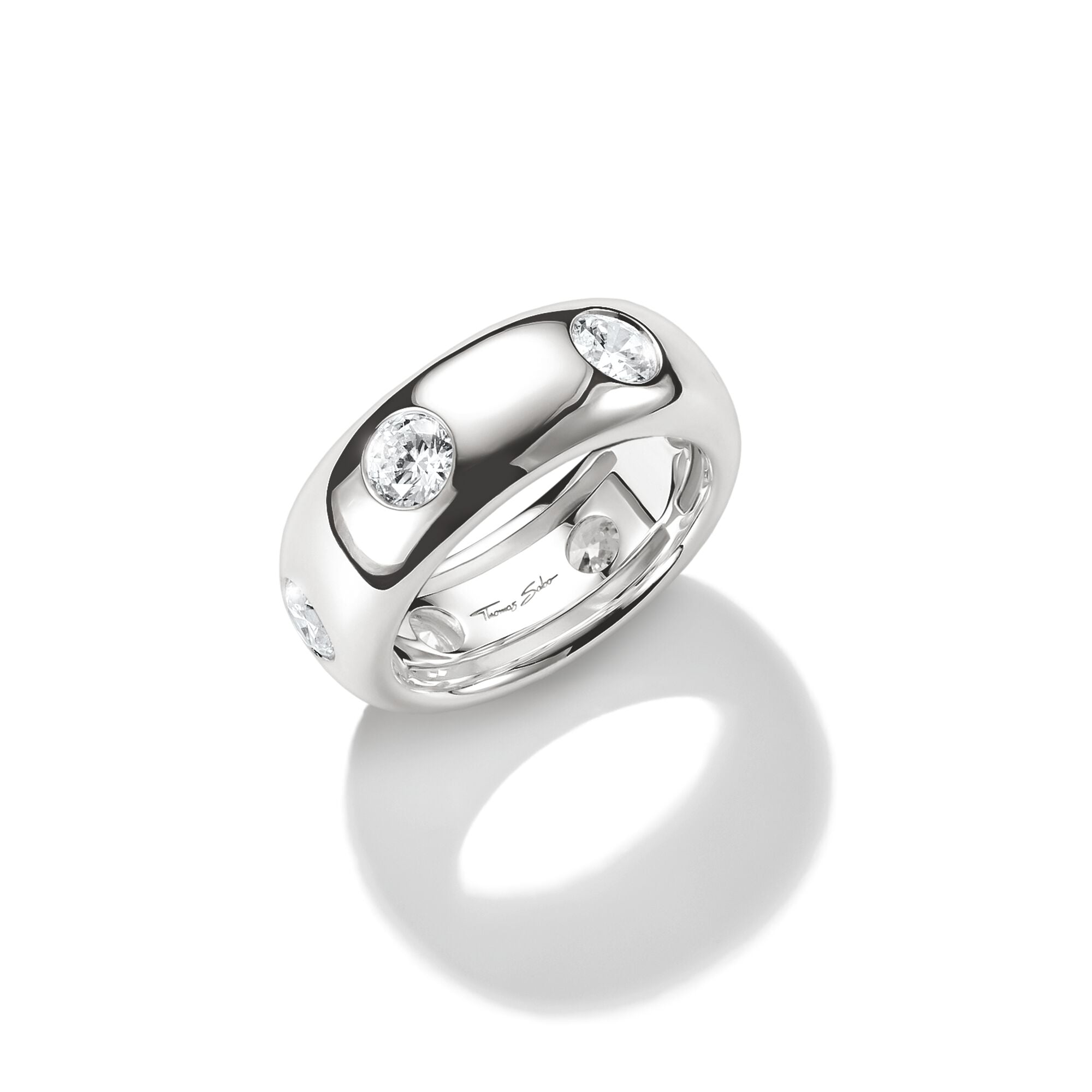 THOMAS SABO Band Ring with White Zirconia Stones