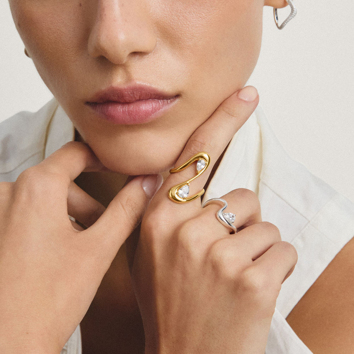 Thomas Sabo Ring with zirconia in teardrop shape TR2545MY50