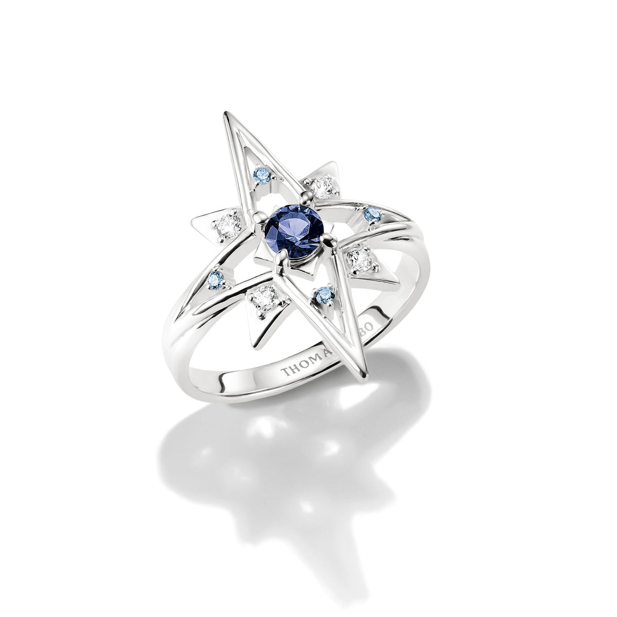 Thomas Sabo Ring star with blue stones TR2550U52 front packshot