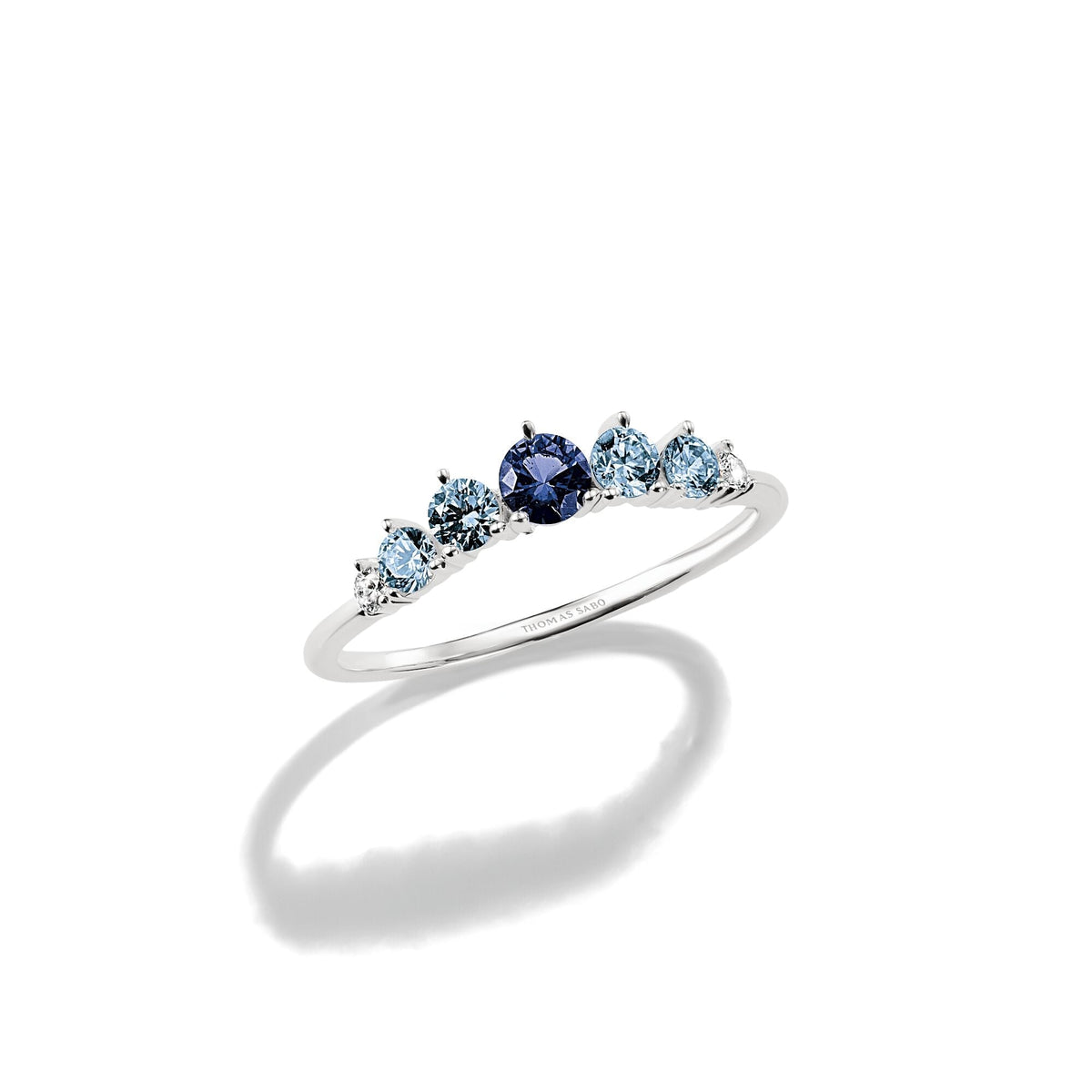 Thomas Sabo Ring with blue stones TR2551U52 front packshot