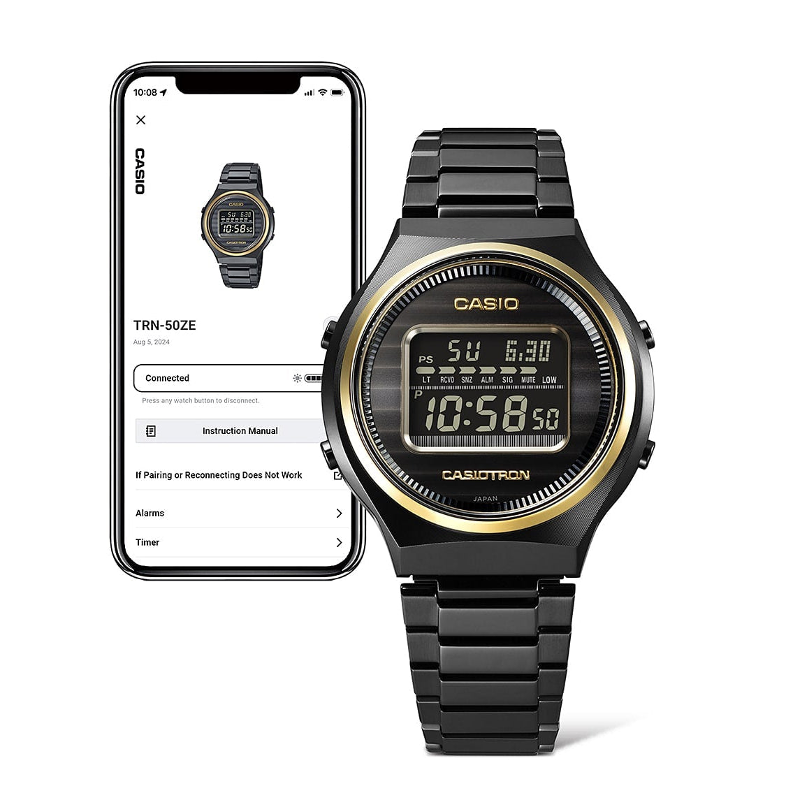 Casio Casi0tron Black Stainless Steel Watch TRN50ZE-1A