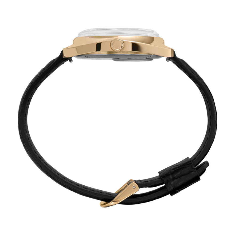 Q Timex Marmont Archive Re-release Black Leather Strap Watch TW2U87800