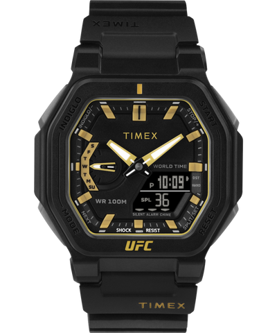 Timex UFC Colossus Fight Week 45mm Resin Strap Gold Watch TW2V55300