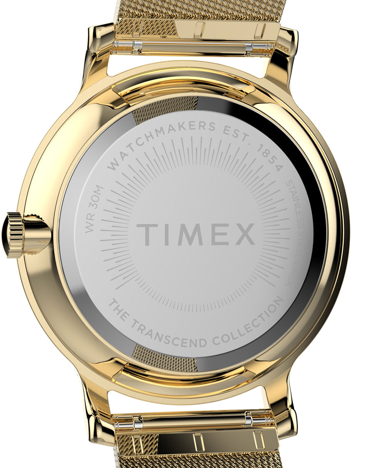 Timex Transcend 34 毫米不锈钢金色表盘手表 TW2V92800