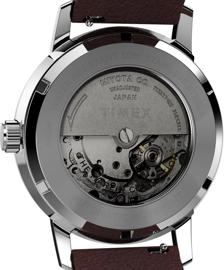 Timex Marlin 自动 40 毫米皮革表带手表 TW2W33800