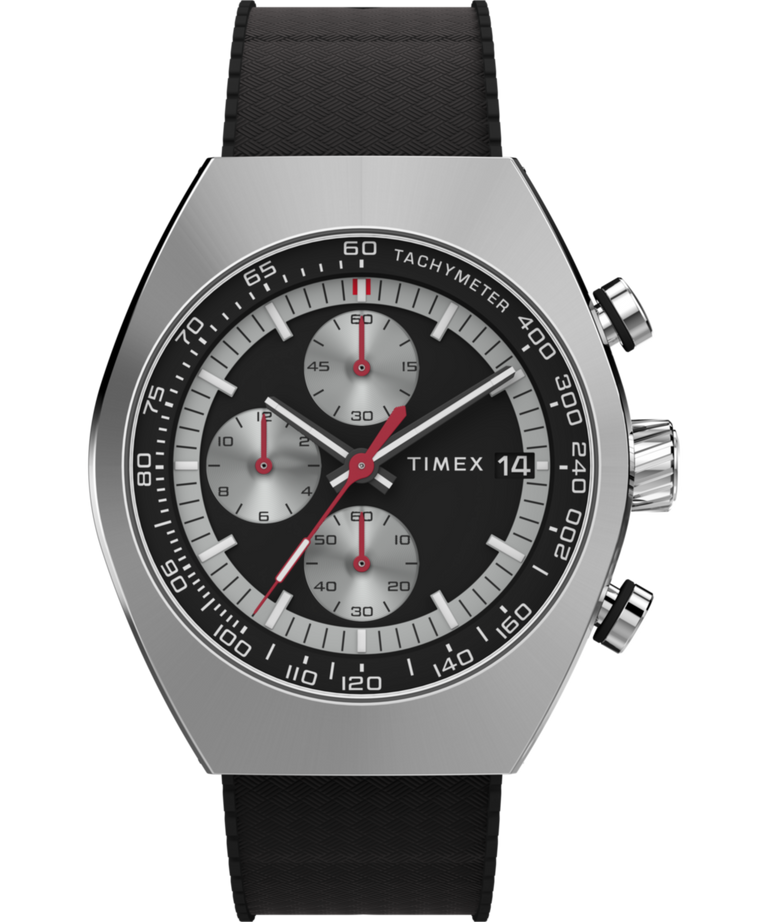 Timex Legacy Tonneau Chronograph 42mm Rubber Strap Watch TW2W64500