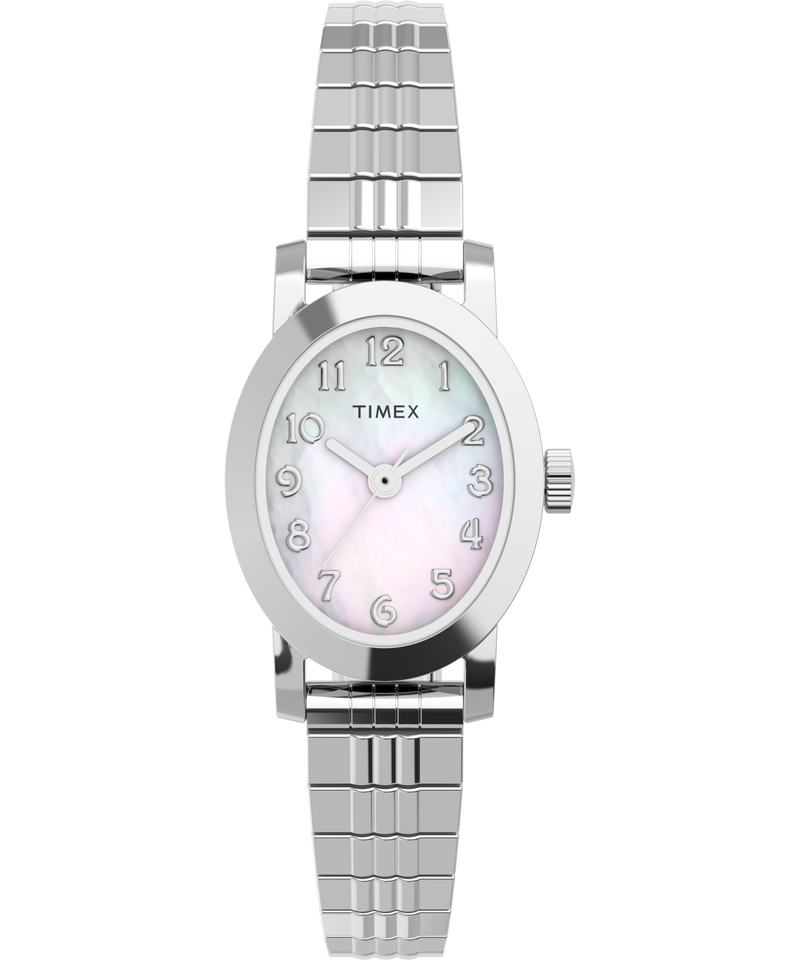 Timex Cavatina Silver Case and Band Mother Of Pearl Dial Women's Watch TW2W70200