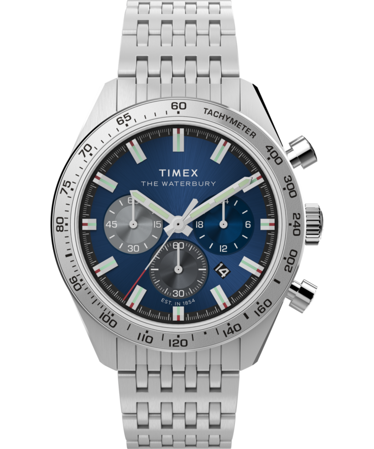 Timex Waterbury Chronograph Stainless Steel Watch TW2Y18500