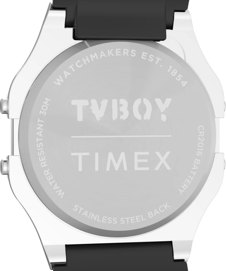 Timex T80 x TVBOY Digital Stainless Steel Resin Band Watch TW2Y46800