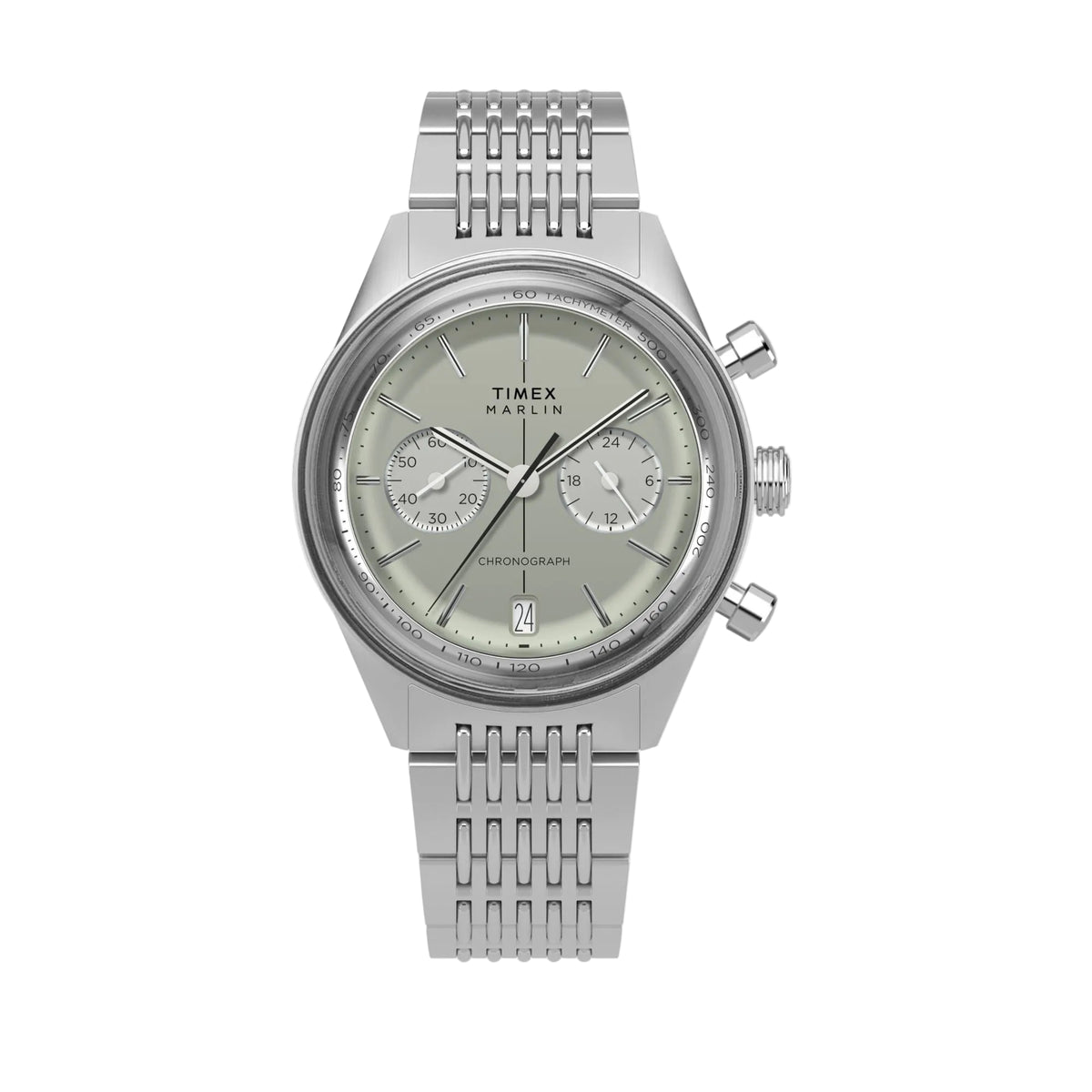 Timex Marlin Jet Chronograph Green Dial Silver Bracelet TW2Y89800