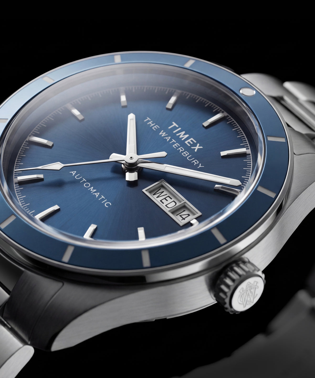Timex Waterbury Heritage Automatic 39mm Blue Dial Stainless Steel Watch TW2Y94100