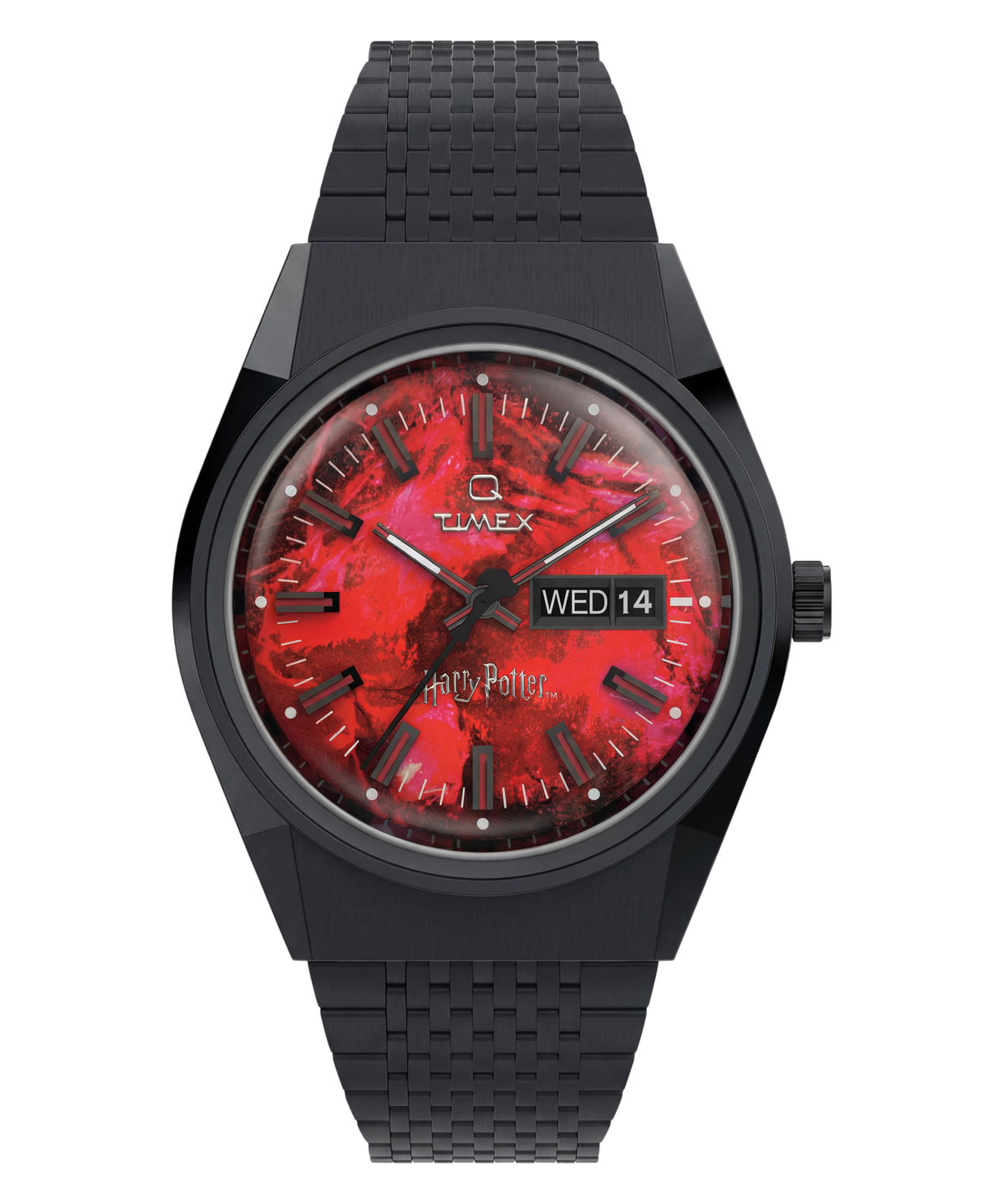 Timex Q Harry Potter Sorcerer's Stone 38mm Red Dial Steel Watch TW2Y99700