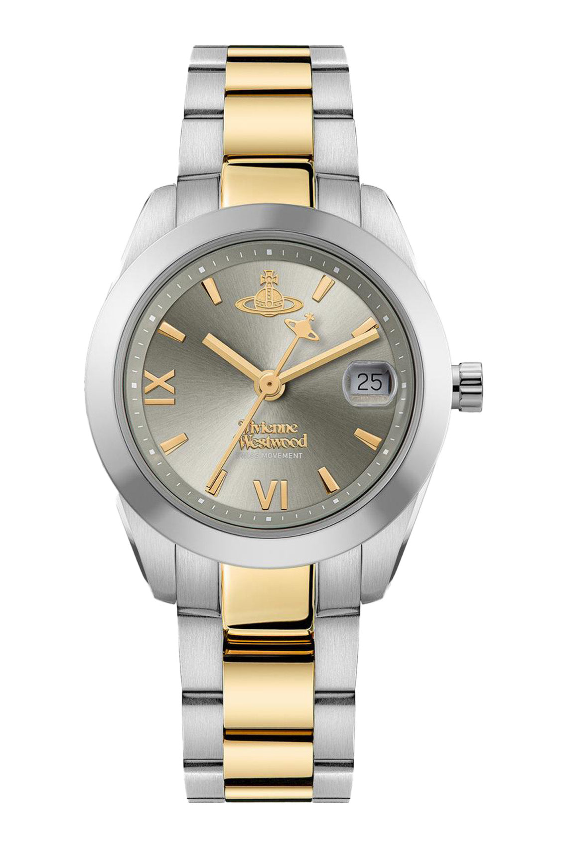 Vivienne Westwood Fenchurch Silver Dial Two Tone Strap Watch