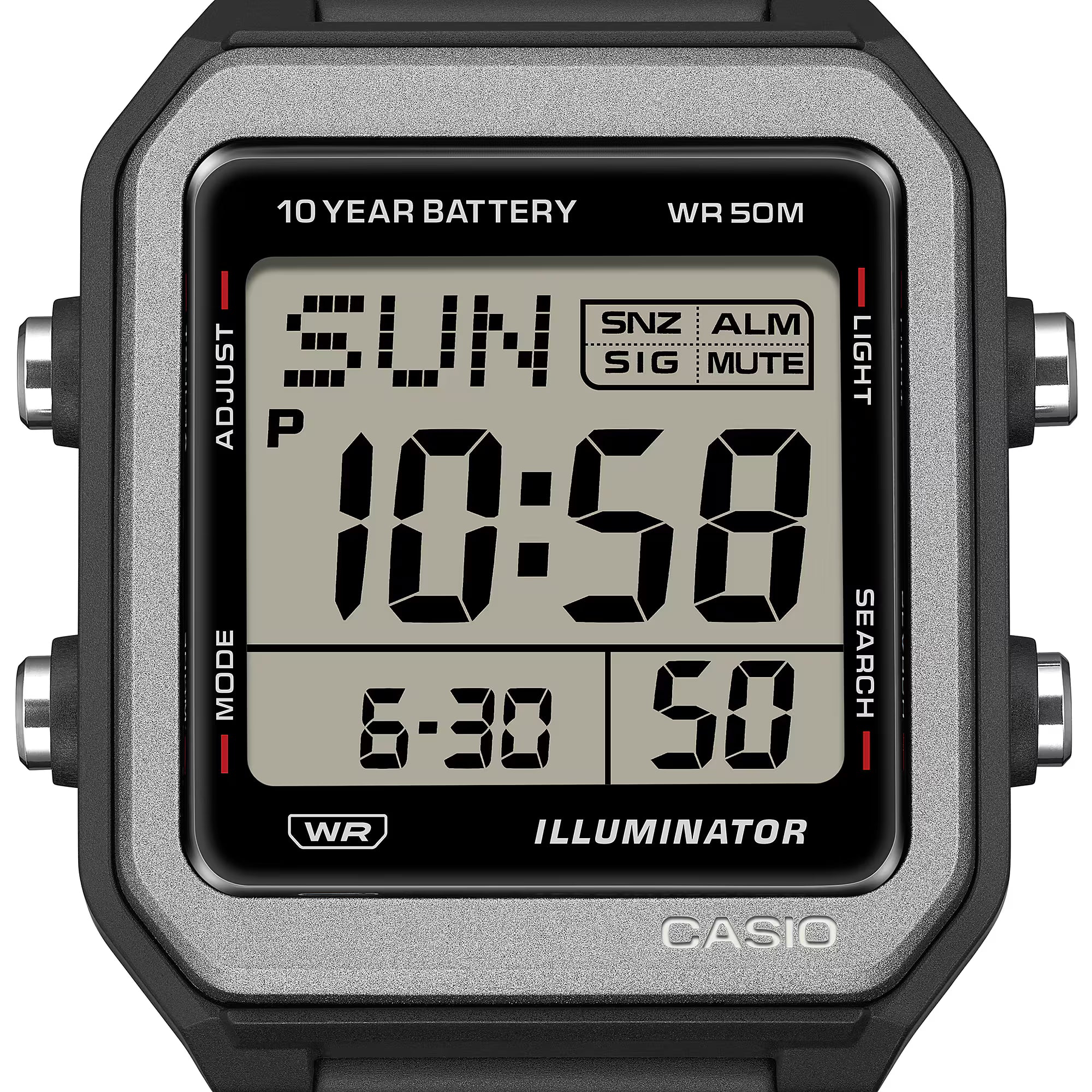 Casio Digital Black Resin Band Watch W221H-1A