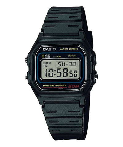 Casio Digital Grey Dial Black Resin Band Watch W59-1