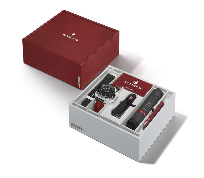 Luxury watch gift set with interchangeable straps and accessories in a presentation box.