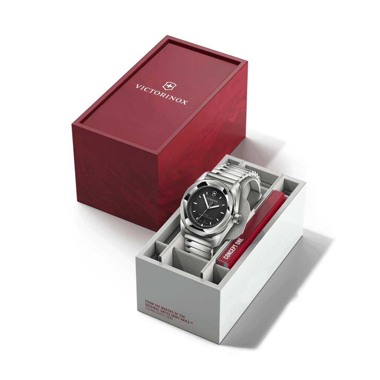 Victorinox Concept One Solar 39mm Stainless Steel Band Black Dial Watch 242055