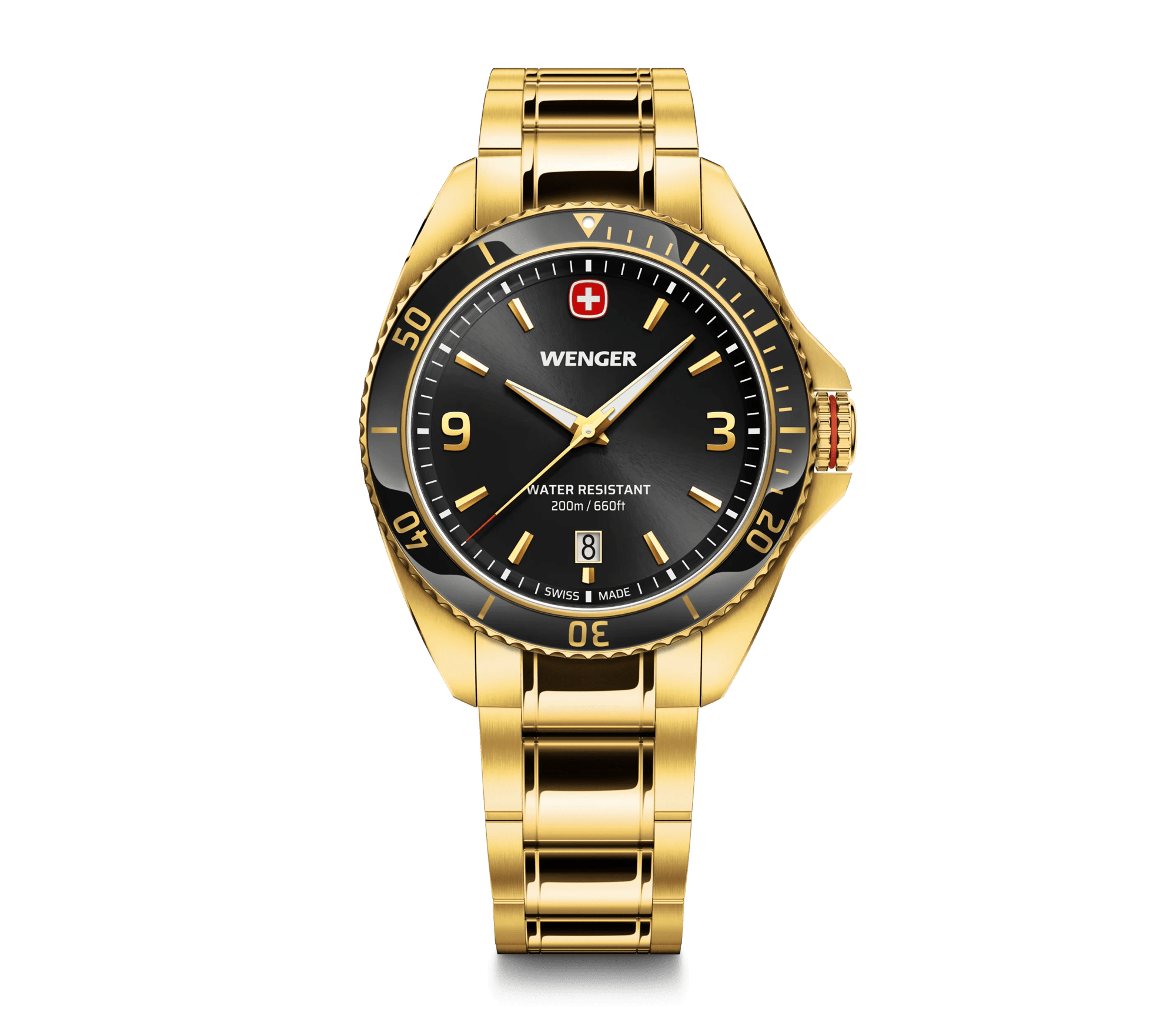 Wenger Executive 40mm Back Dial Gold Tone Stainless Steel 200M Men's Watch 01.2031.107