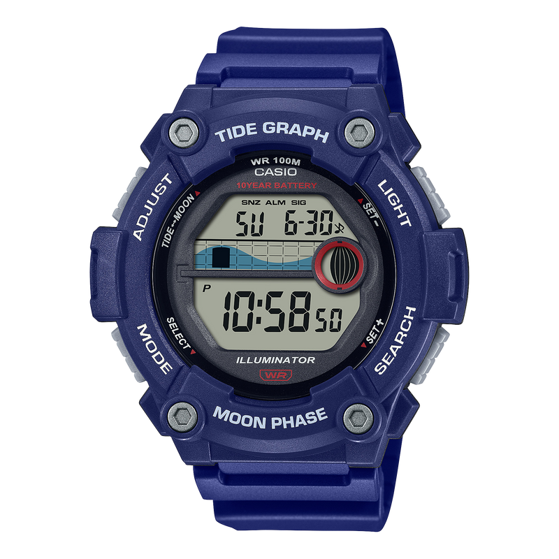 Casio Digital Tide Blue Resin Band Watch WS1300H-2A