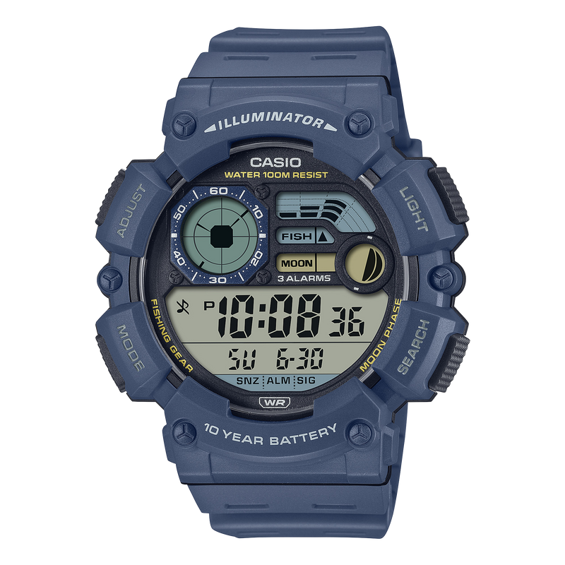 Casio Digital Blue Resin Band Watch WS1500H-2A