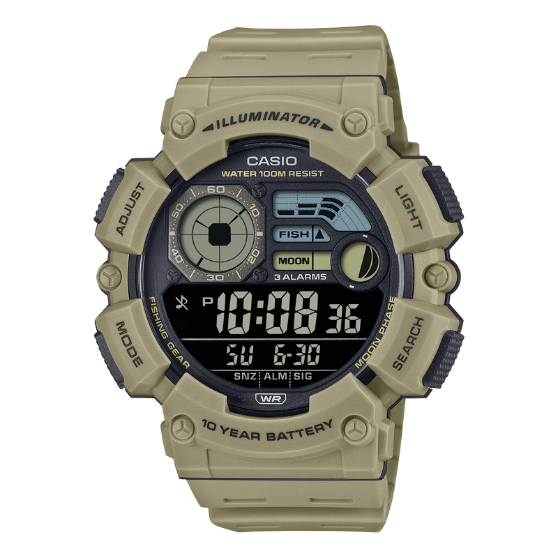 Casio Digital Beige Resin Band Watch WS1500H-5B