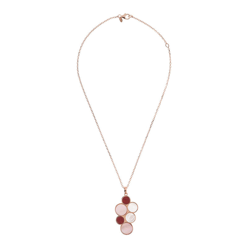 Bronzallure Alba Red Fossil Flat Necklace