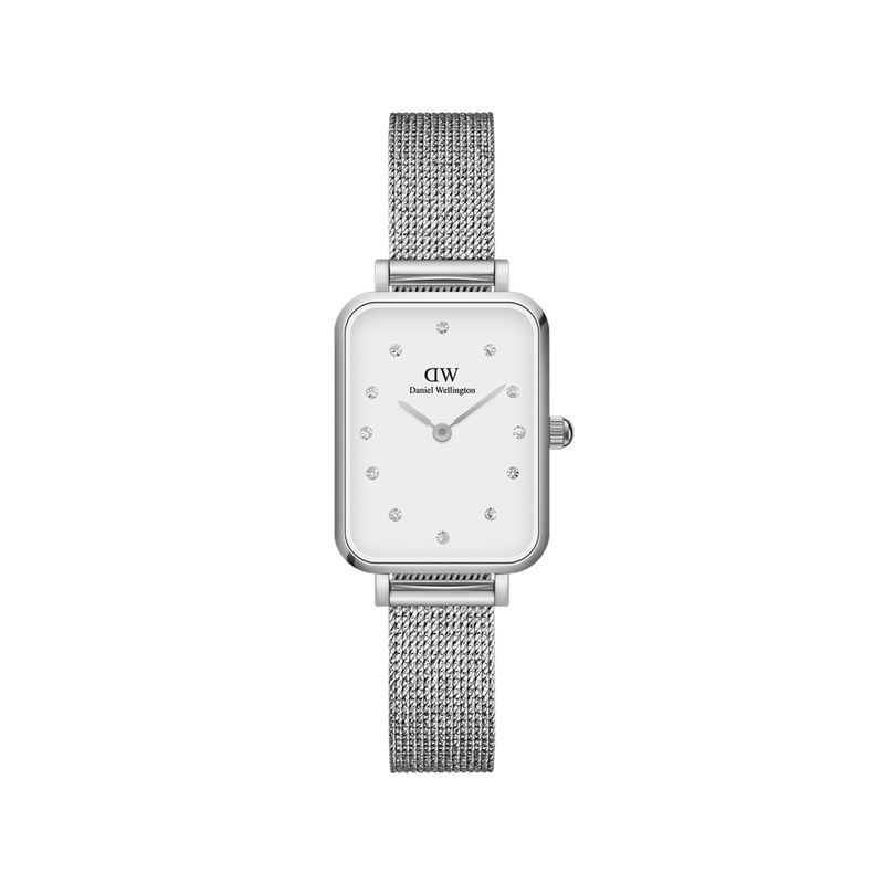 Daniel Wellington Quadro Lumine Pressed Sterling White Dial Watch DW00100597