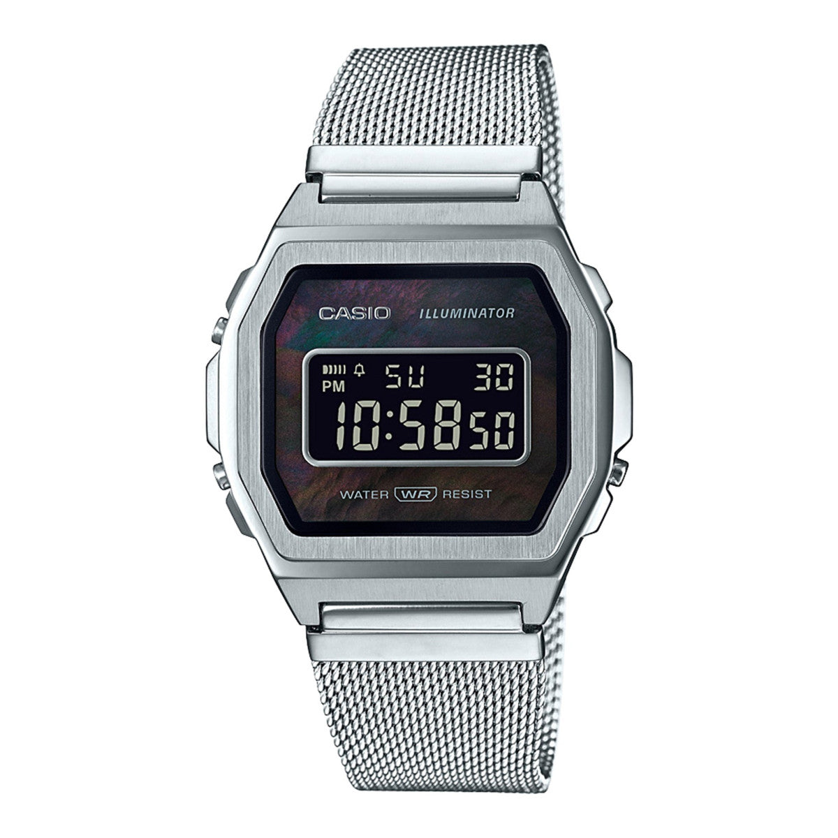 Casio Vintage Premium Stainless Steel Black Dial Watch A1000M-1BE