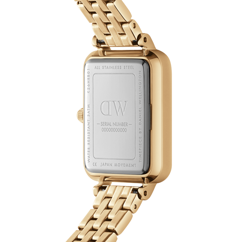 Daniel Wellington Quadro Roman Numerals 5-Link Gold Watch DW00100688