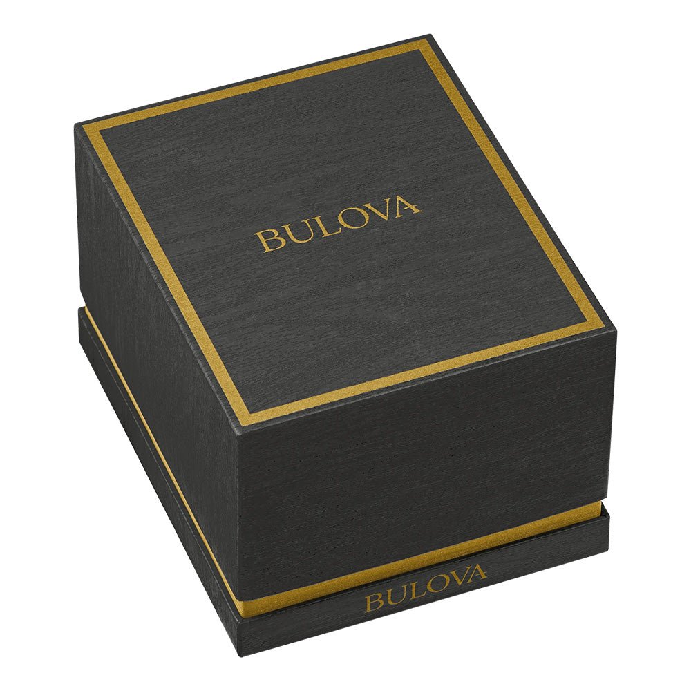 Bulova Super Seville 96A348 side profile showing 35mm steel case and sapphire crystal