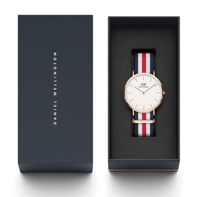 Daniel Wellington 经典 36 毫米坎特伯雷白色表盘腕表 DW00100030