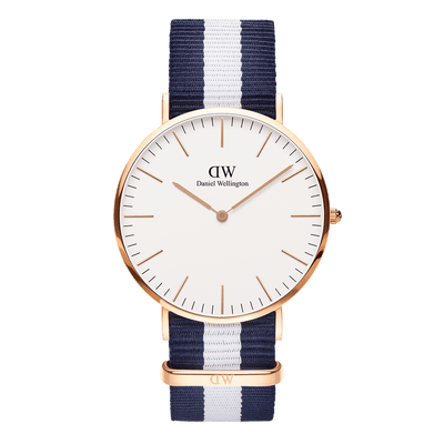 Daniel Wellington 经典格拉斯哥 40 毫米白色表盘腕表 DW00100004