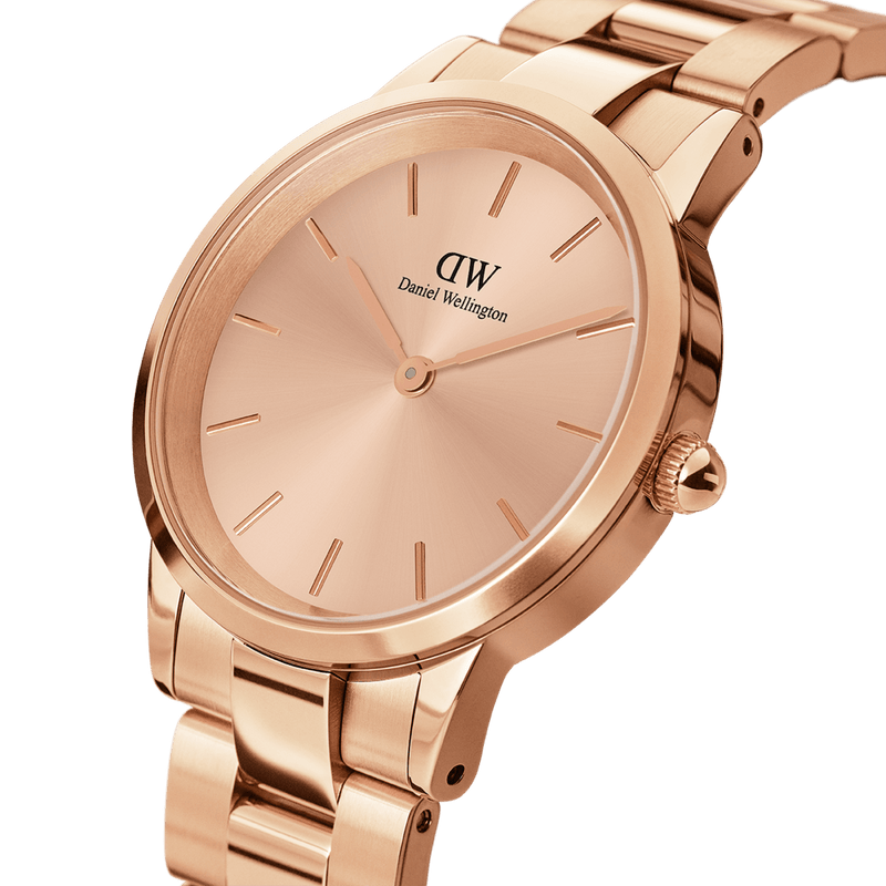 Daniel Wellington Iconic Link Unitone 28 毫米玫瑰金表盘手表 DW00100401