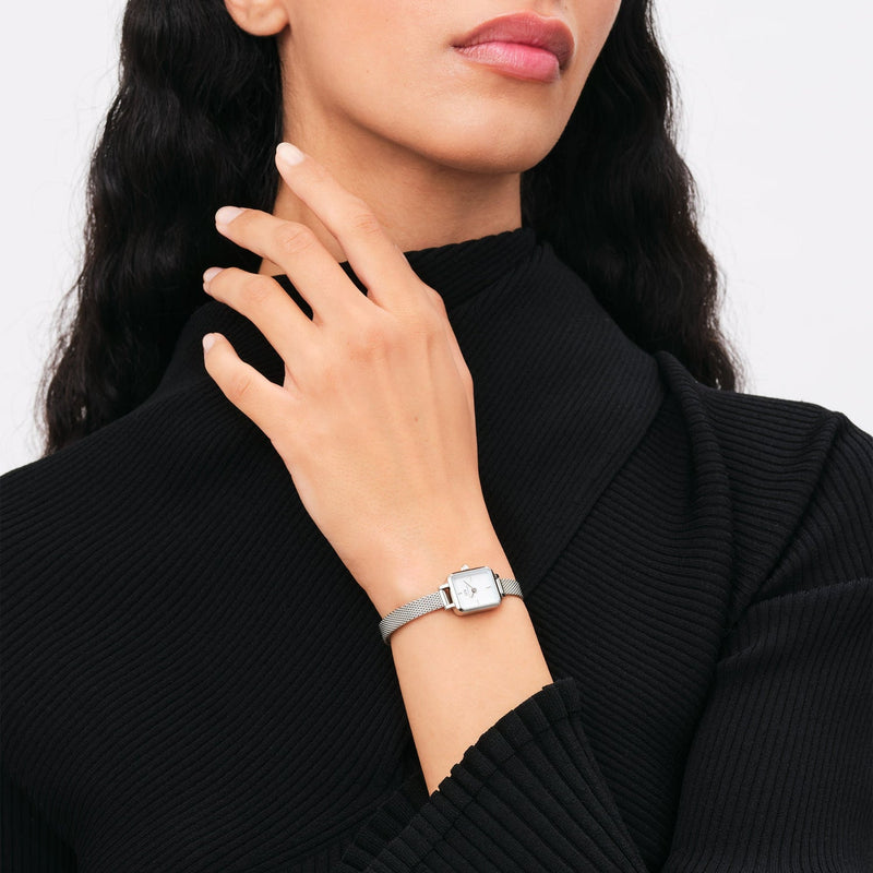 Daniel Wellington Quadro 迷你纯银白色表盘手表 DW00100726