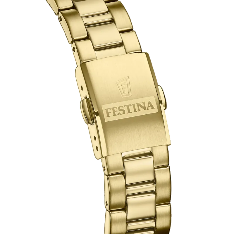 Festina Classic Gold Dial Stainless Steel Women's Watch F20557/3