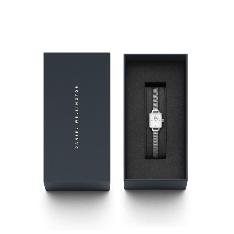 Daniel Wellington Quadro 迷你纯银白色表盘手表 DW00100726