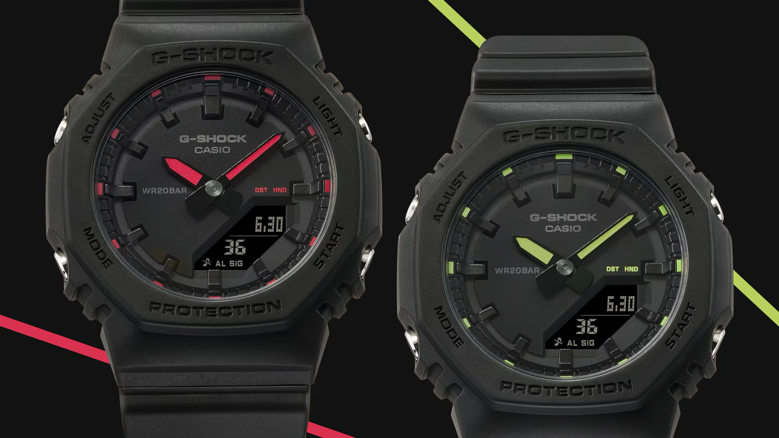 G-Shock Slim CasiOak Black With Red Markers Watch GMAP2100SA-1A1